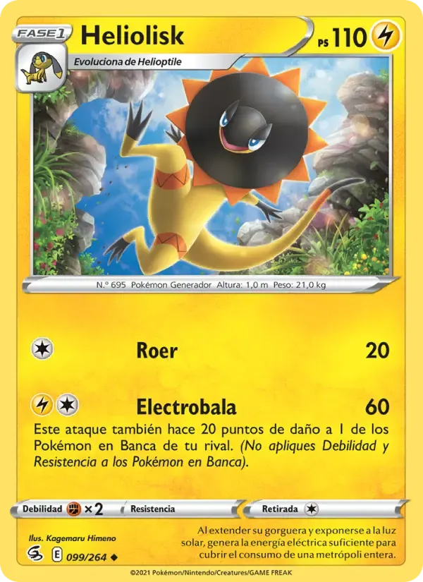 Heliolisk — Golpe Fusión 99 Spanish Pokémon card
