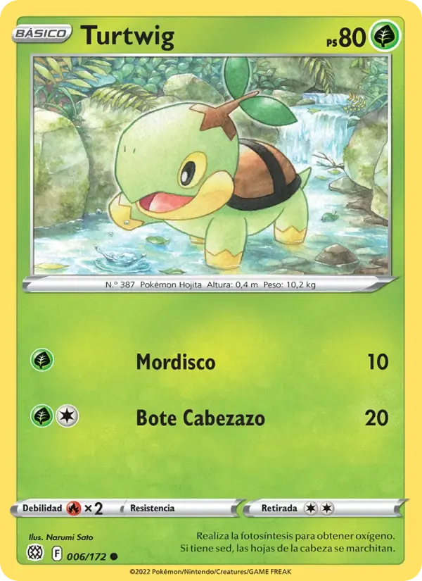 Turtwig — Astros Brillantes 6 Spanish Pokémon card