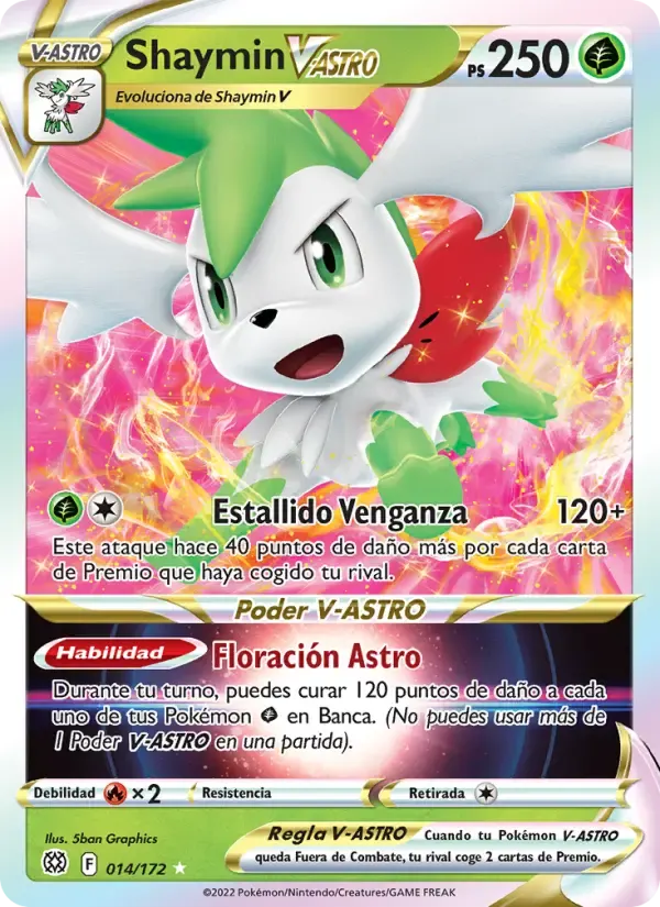 Shaymin V-ASTRO — Astros Brillantes 14 Spanish Pokémon card