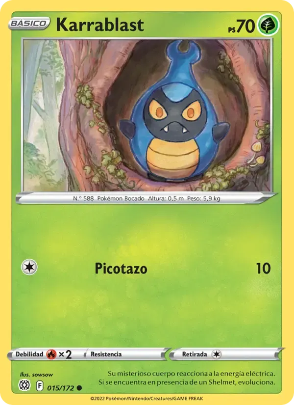 Karrablast — Astros Brillantes 15 Spanish Pokémon card