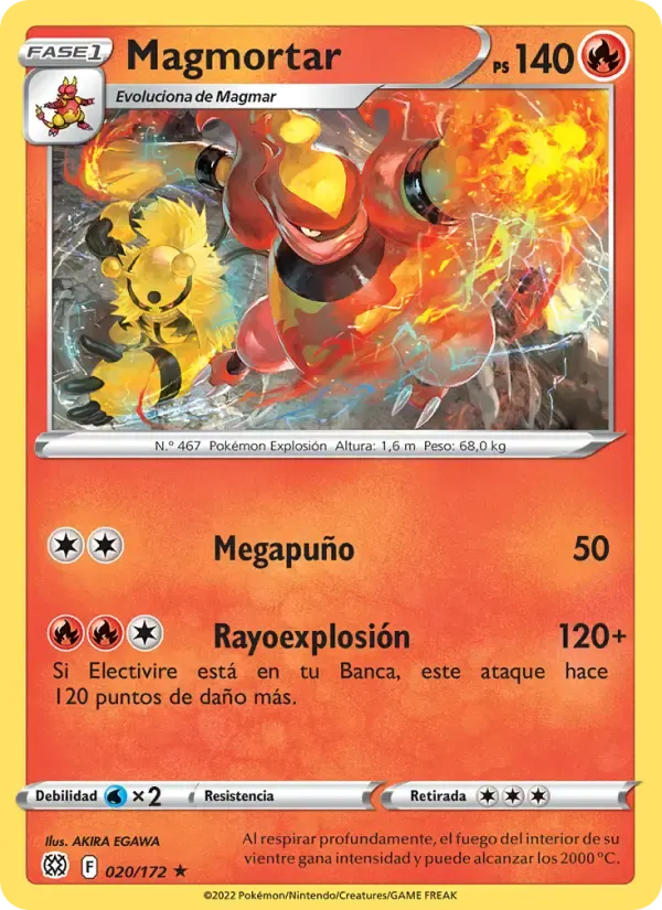 Magmortar — Astros Brillantes 20 Spanish Pokémon card