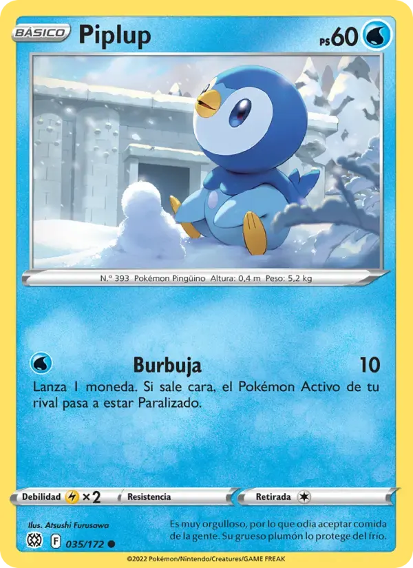 Piplup — Astros Brillantes 35 Spanish Pokémon card