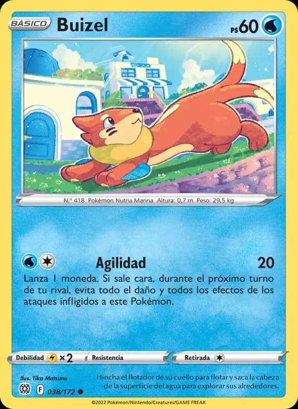 Buizel — Astros Brillantes 38 Spanish Pokémon card