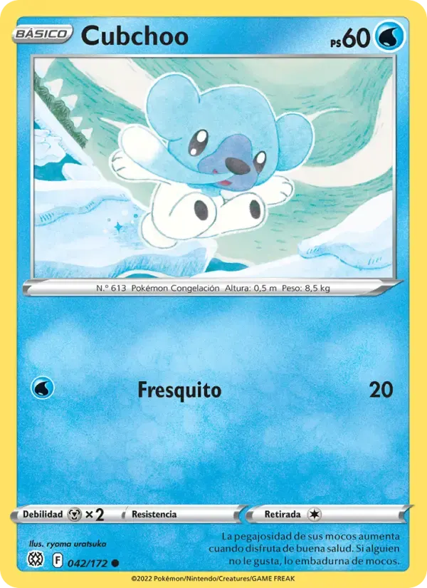 Cubchoo — Astros Brillantes 42 Spanish Pokémon card