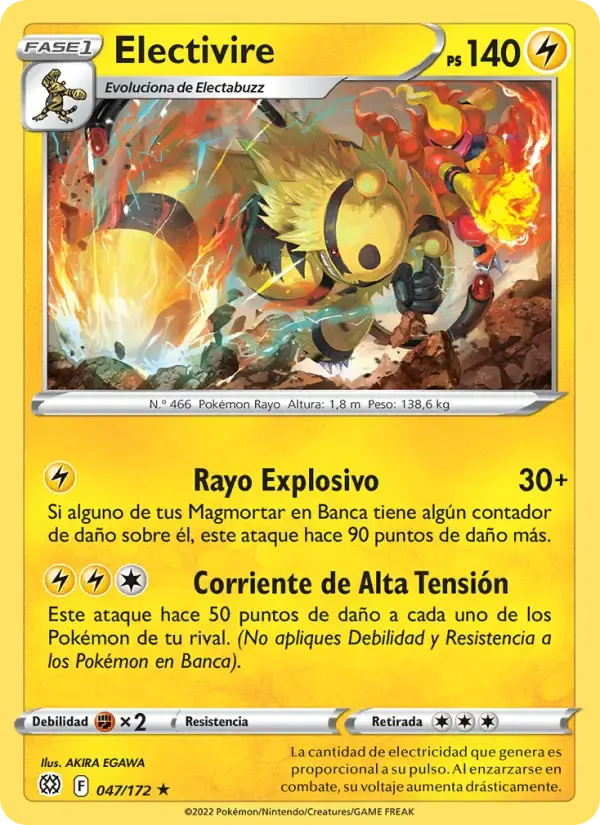 Electivire — Astros Brillantes 47 Spanish Pokémon card