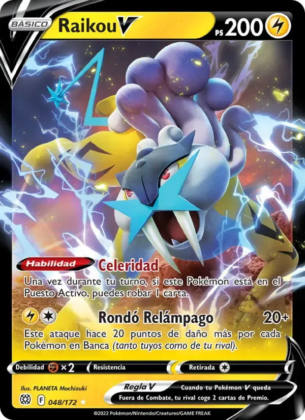 Raikou V — Astros Brillantes 48 Spanish Pokémon card