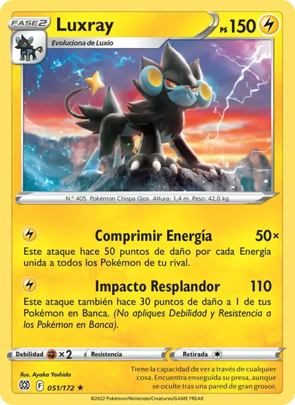 Luxray — Astros Brillantes 51 Spanish Pokémon card