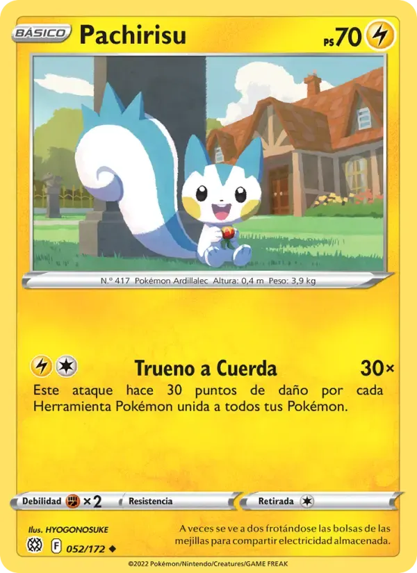 Pachirisu — Astros Brillantes 52 Spanish Pokémon card