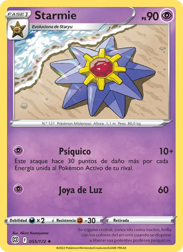 Starmie — Astros Brillantes 55 Spanish Pokémon card