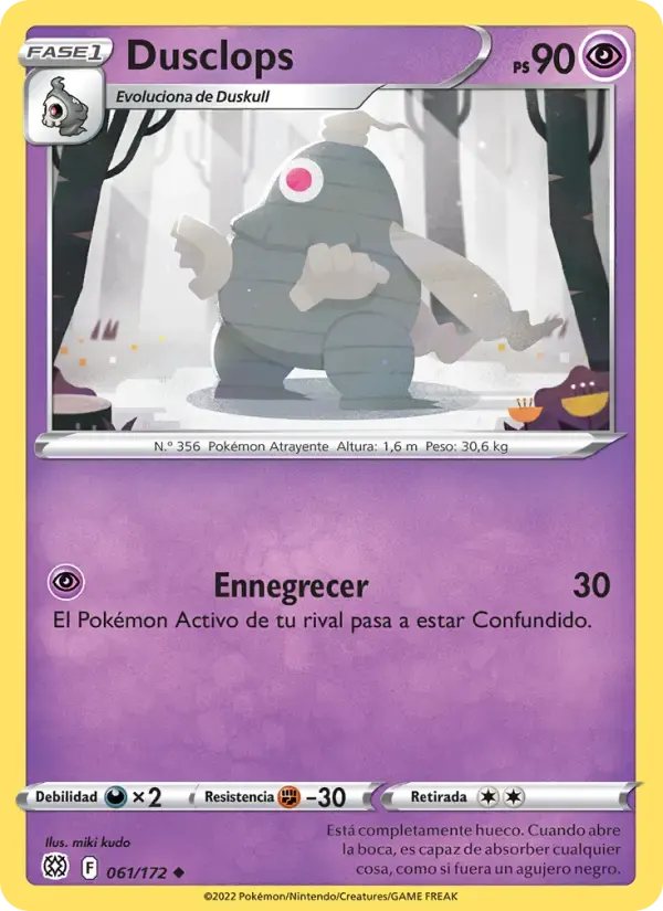 Dusclops — Astros Brillantes 61 Spanish Pokémon card