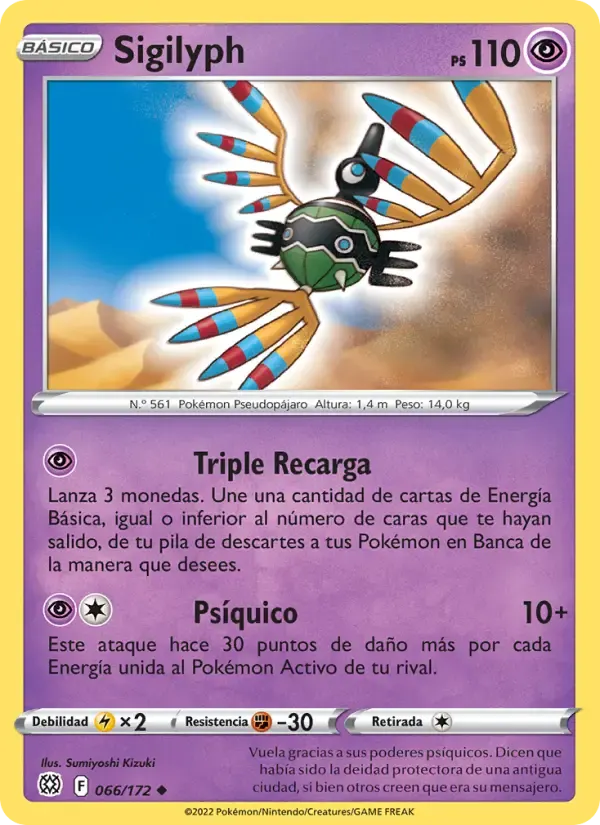 Sigilyph — Astros Brillantes 66 Spanish Pokémon card