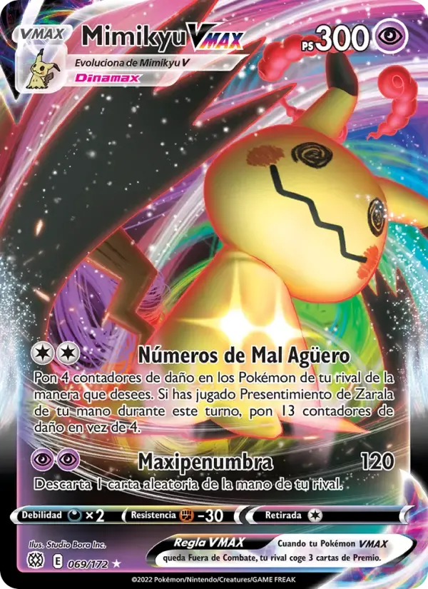 Mimikyu VMAX — Astros Brillantes 69 Spanish Pokémon card