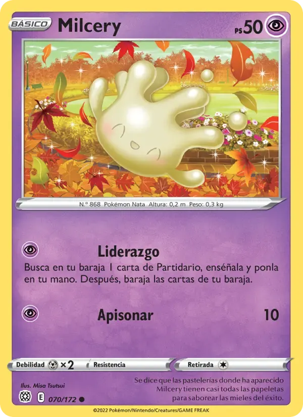 Milcery — Astros Brillantes 70 Spanish Pokémon card