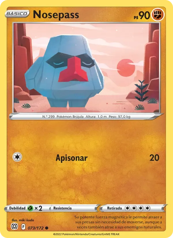 Nosepass — Astros Brillantes 73 Spanish Pokémon card