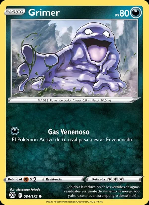 Grimer — Astros Brillantes 84 Spanish Pokémon card