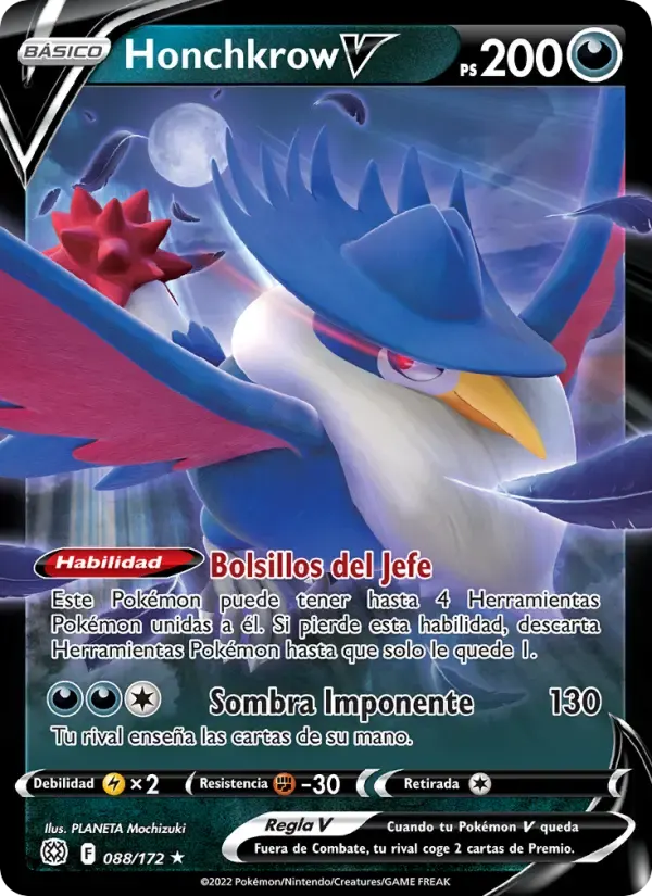 Honchkrow V — Astros Brillantes 88 Spanish Pokémon card