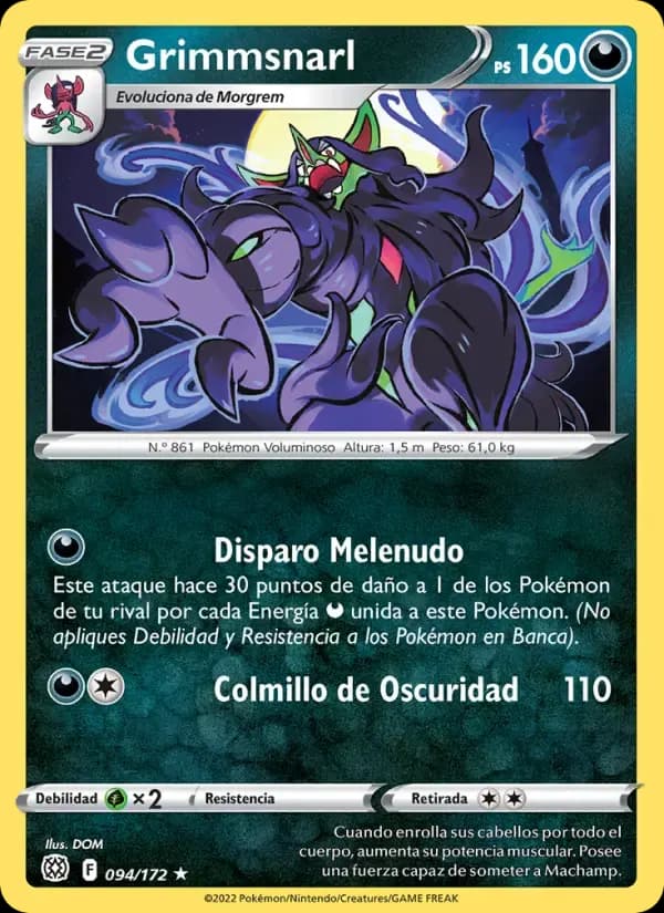 Grimmsnarl — Astros Brillantes 94 Spanish Pokémon card