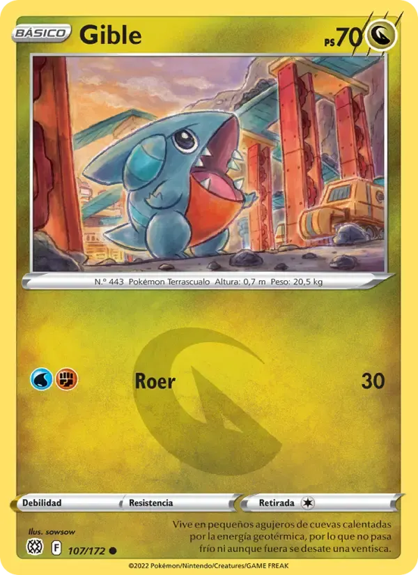 Gible — Astros Brillantes 107 Spanish Pokémon card