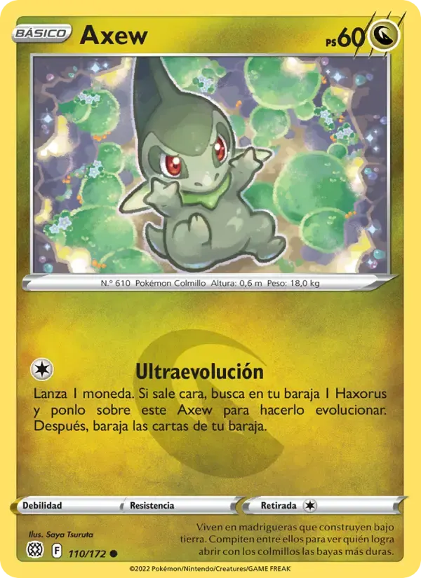 Axew — Astros Brillantes 110 Spanish Pokémon card