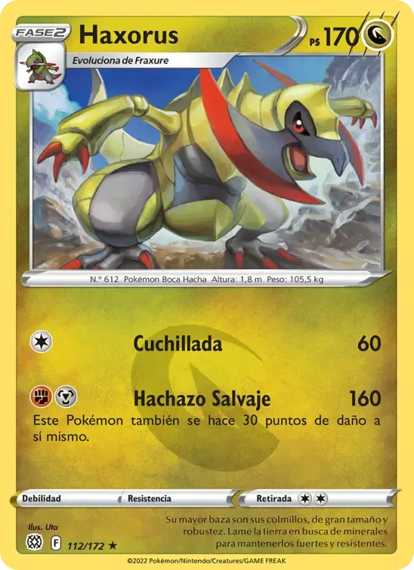 Haxorus — Astros Brillantes 112 Spanish Pokémon card