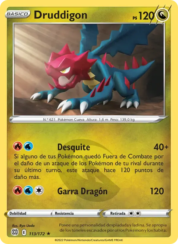 Druddigon — Astros Brillantes 113 Spanish Pokémon card