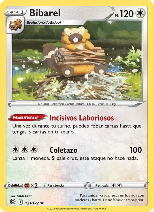Bibarel — Astros Brillantes 121 Spanish Pokémon card