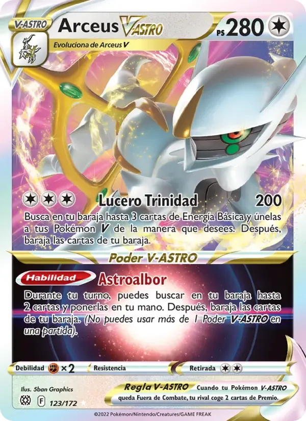 Arceus V-ASTRO — Astros Brillantes 123 Spanish Pokémon card