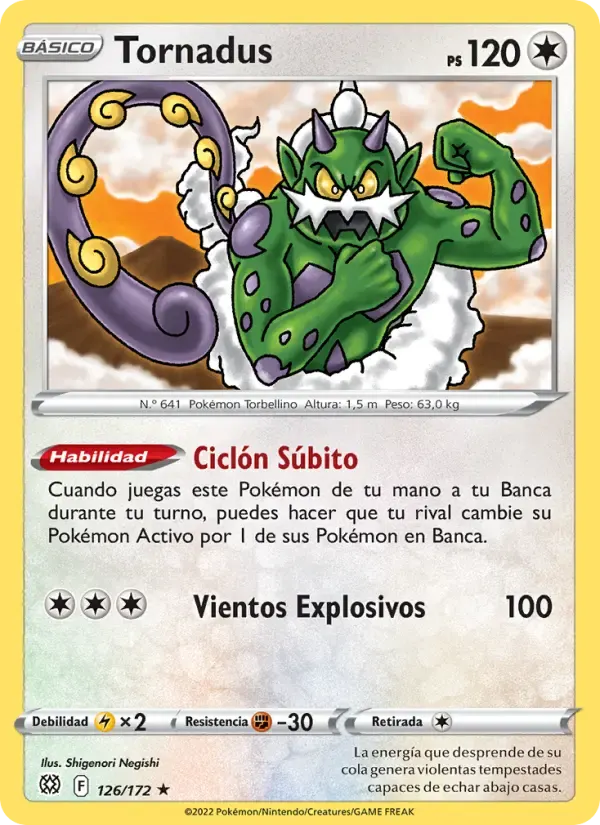 Tornadus — Astros Brillantes 126 Spanish Pokémon card