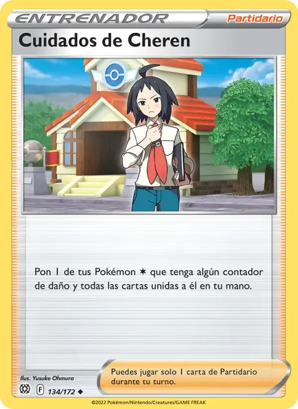 Cuidados de Cheren — Astros Brillantes 134 Spanish Pokémon card