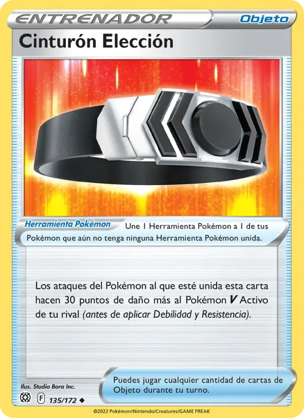 Cinturón Elección — Astros Brillantes 135 Spanish Pokémon card