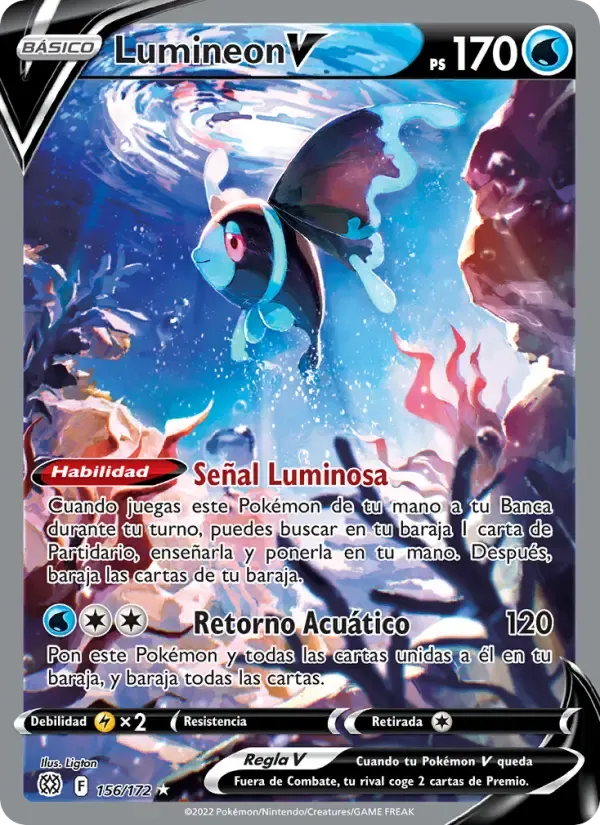 Lumineon V — Astros Brillantes 156 Spanish Pokémon card