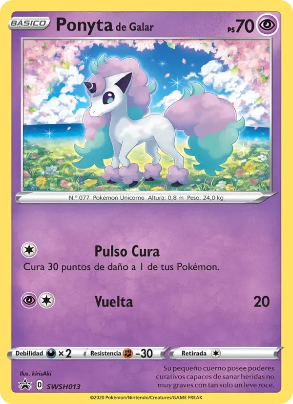 Ponyta de Galar — Cartas de promoción ESES SWSH013 Spanish Pokémon card