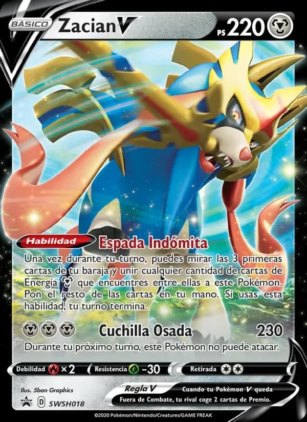 Zacian V — Cartas de promoción ESES SWSH018 Spanish Pokémon card