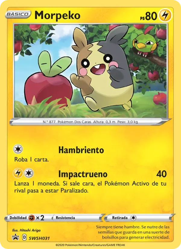 Morpeko — Cartas de promoción ESES SWSH031 Spanish Pokémon card