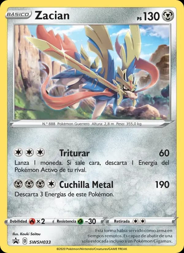 Zacian — Cartas de promoción ESES SWSH033 Spanish Pokémon card