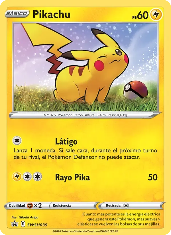 Pikachu — Cartas de promoción ESES SWSH039 Spanish Pokémon card