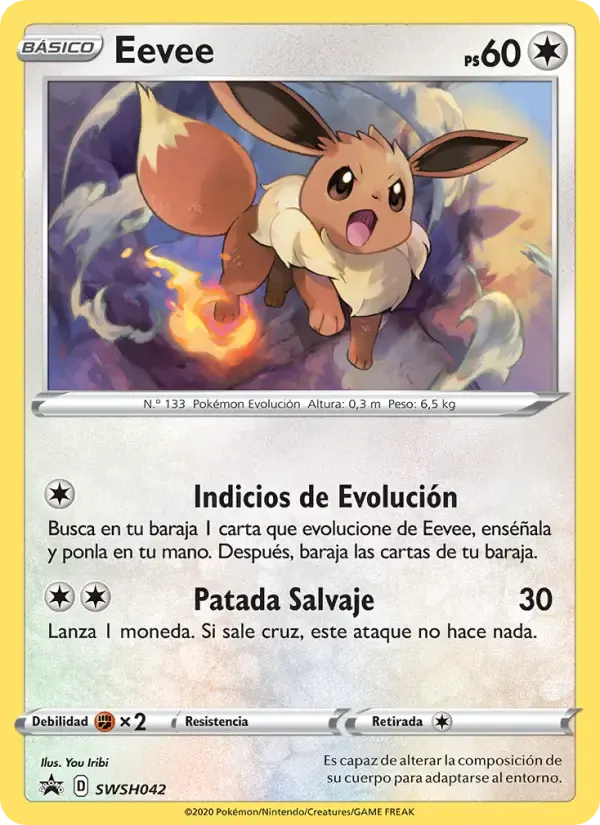 Eevee — Cartas de promoción ESES SWSH042 Spanish Pokémon card