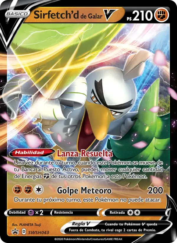 Sirfetch'd de Galar V — Cartas de promoción ESES SWSH043 Spanish Pokémon card