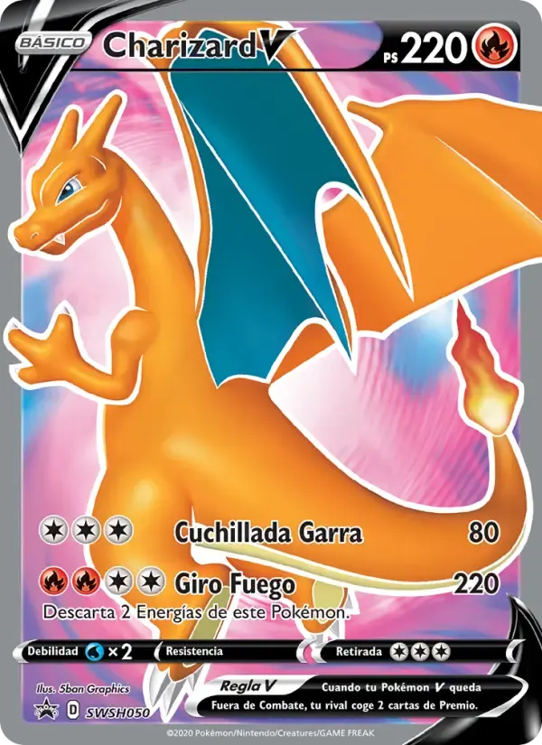 Charizard V — Cartas de promoción ESES SWSH050 Spanish Pokémon card