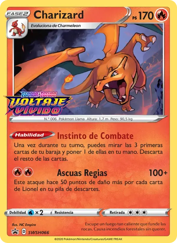 Charizard — Cartas de promoción ESES SWSH066 Spanish Pokémon card