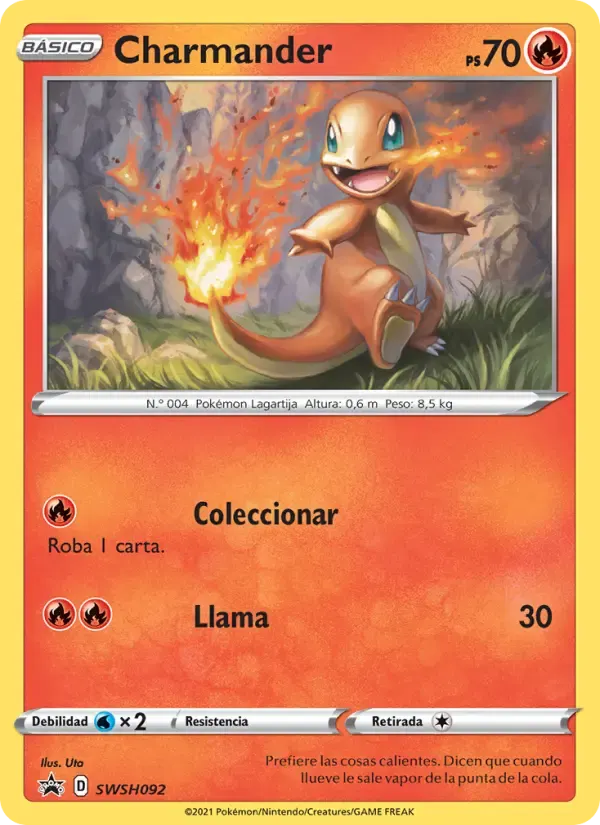 Charmander — Cartas de promoción ESES SWSH092 Spanish Pokémon card
