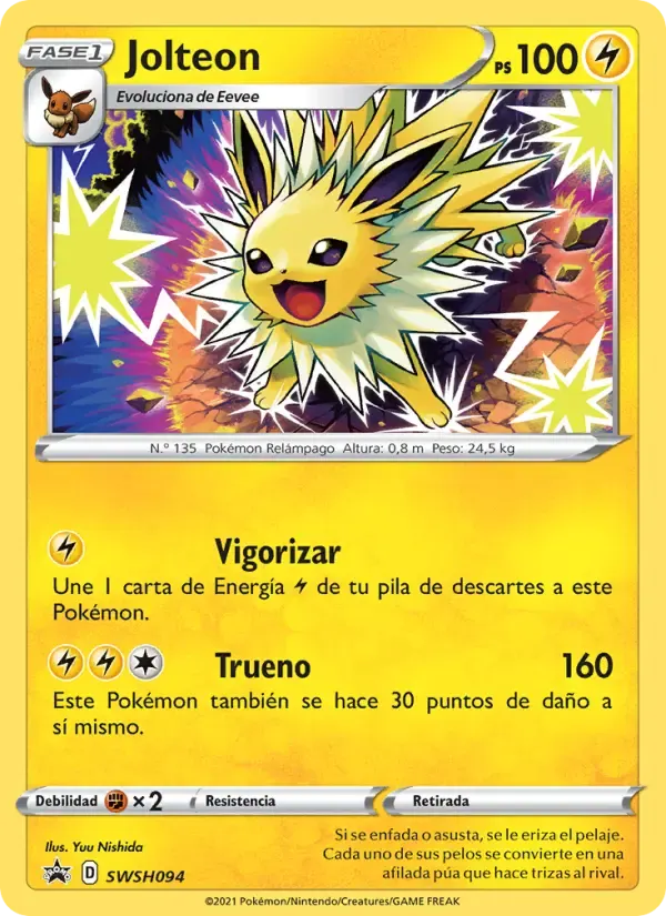 Jolteon — Cartas de promoción ESES SWSH094 Spanish Pokémon card
