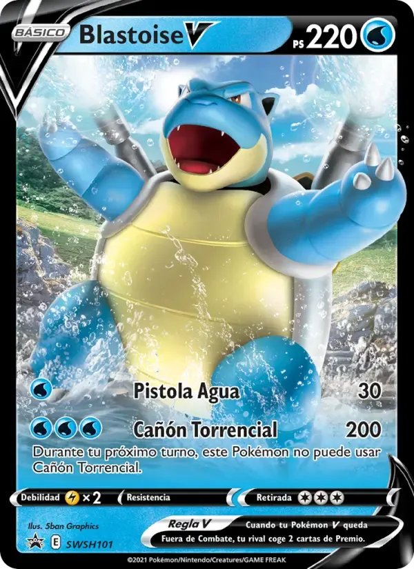Blastoise V — Cartas de promoción ESES SWSH101 Spanish Pokémon card