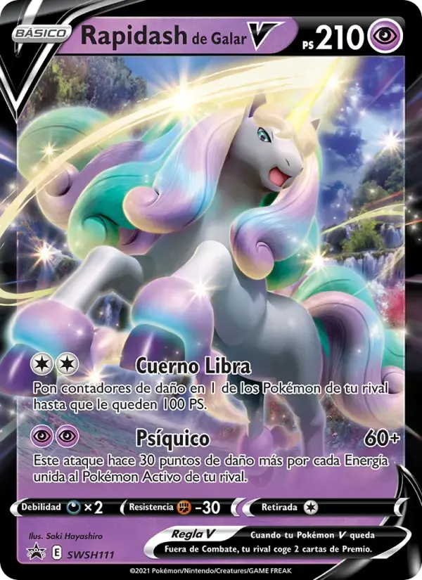 Rapidash de Galar V — Cartas de promoción ESES SWSH111 Spanish Pokémon card