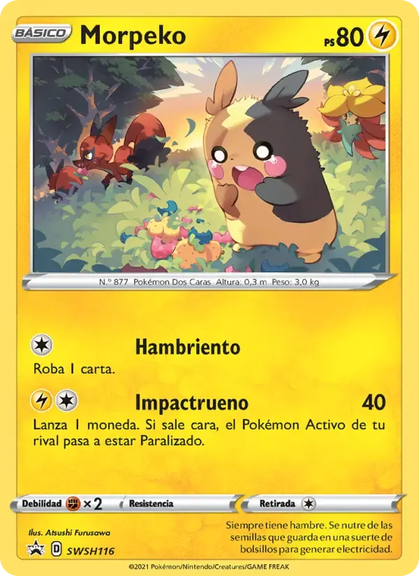 Morpeko — Cartas de promoción ESES SWSH116 Spanish Pokémon card