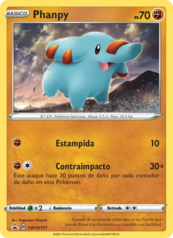 Phanpy — Cartas de promoción ESES SWSH117 Spanish Pokémon card