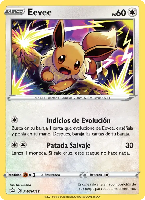 Eevee — Cartas de promoción ESES SWSH118 Spanish Pokémon card
