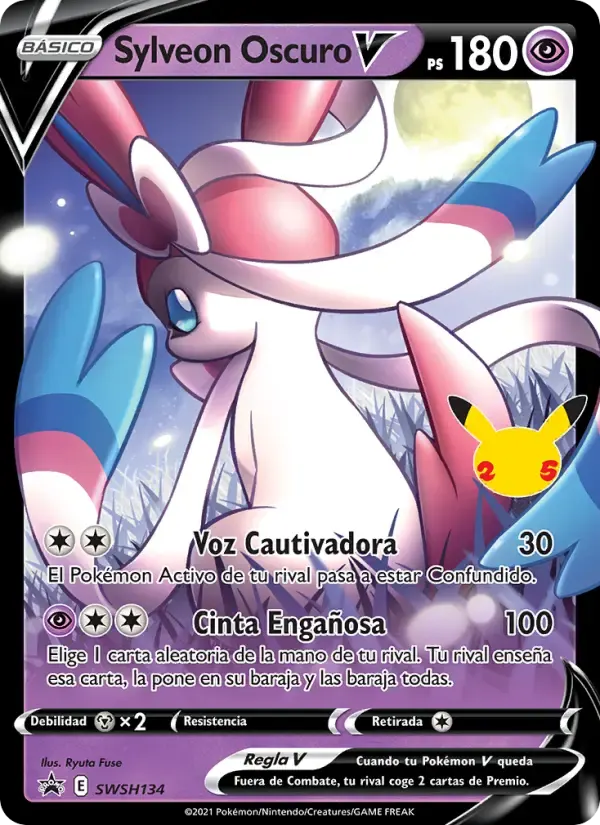 Sylveon Oscuro V — Cartas de promoción ESES SWSH134 Spanish Pokémon card