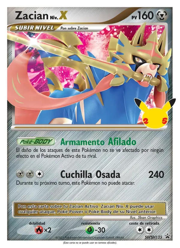 Zacian — Cartas de promoción ESES SWSH135 Spanish Pokémon card