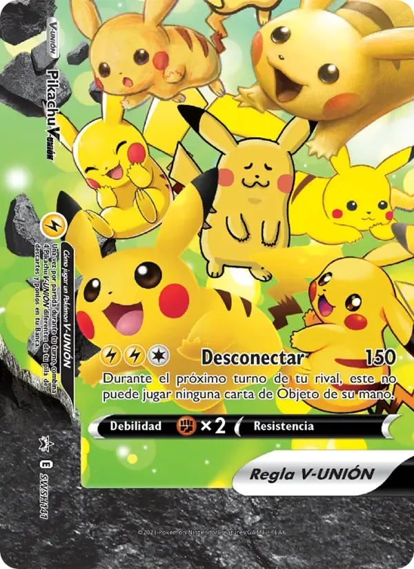Pikachu V-UNIÓN — Cartas de promoción ESES SWSH141 Spanish Pokémon card